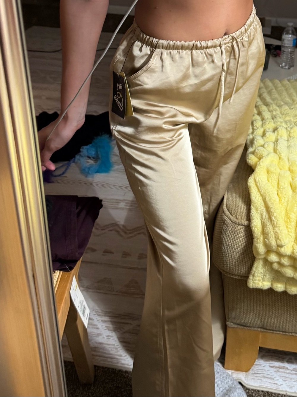 The Classic Beige Wide-Leg Drawstring Pants Kids XL or women’s XS